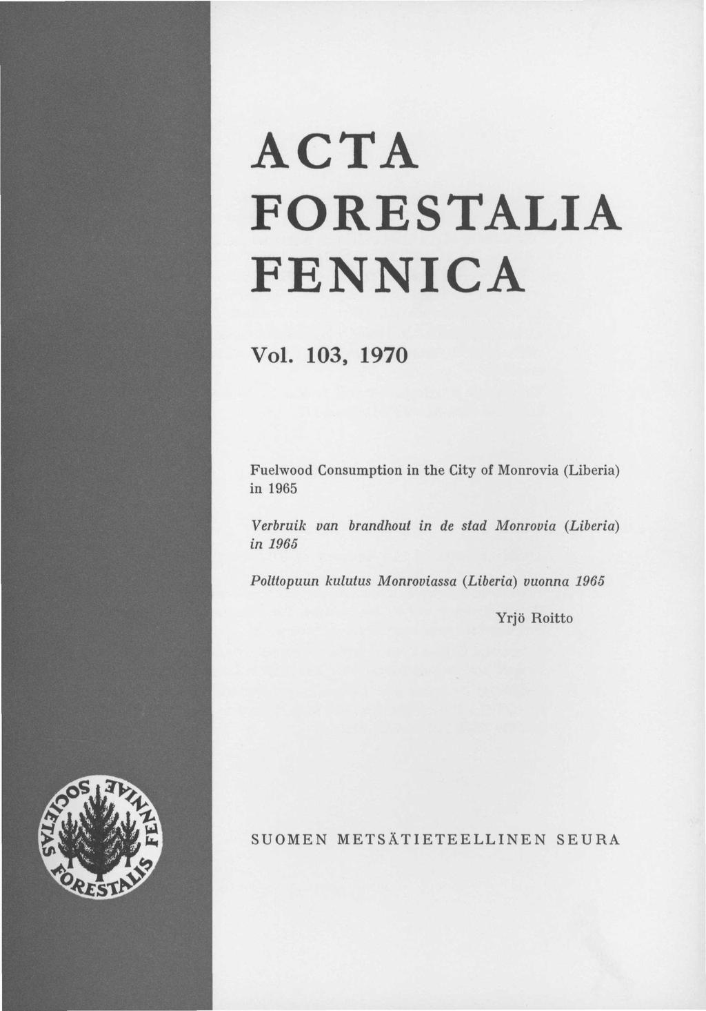 ACTA FORESTALIA FENNICA Voi.
