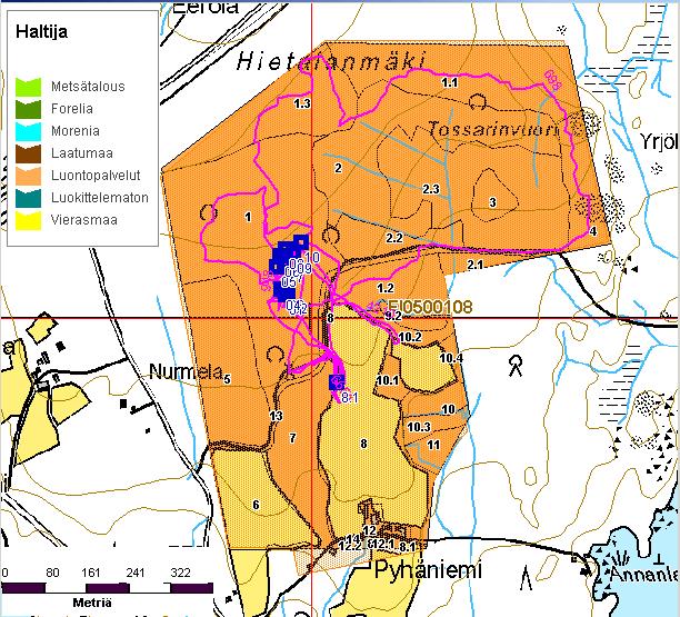 Arvio kohteen kartoitustehokkuudesta Kartoitustehokkuustaso 4. Kohteen tietyt osat (jotka näkyvät tallennetussa jäljessä) on hyvin kartoitettu lahojen koivupökkelöresurssien osalta (kuva 9.