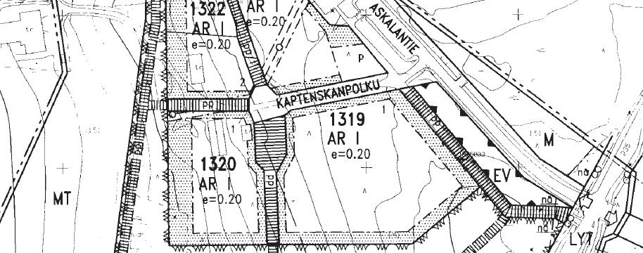 Asemakaava S i v u 7 Suunnittelualueella on voimassa Oinila, Vanhainkodin rakennuskaava vuodelta 1997. Kuva 6. Ote voimassa olevasta kaavasta. Ei mittakaavassa, suunnittelualue sinisellä.