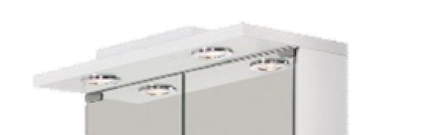 Kaksipuoliset täysin avautuvat peiliovet Melamiiniovi LED-lippa (2 x 1,7 W)