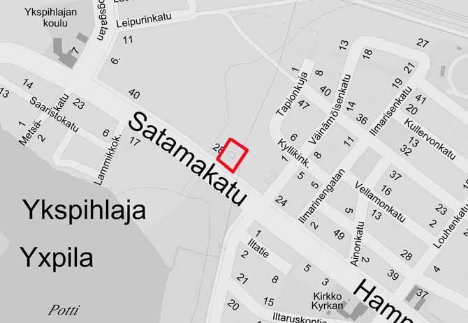 60 SATAMAKATU 26, YKSPIHLAJA (ENTINEN ESSO) ASEMAKAAVAN VIREILLE TULON SYY Aloite on Kokkolan kaupungin. Alue on entisen Satamakadun Esson huoltoaseman aluetta.