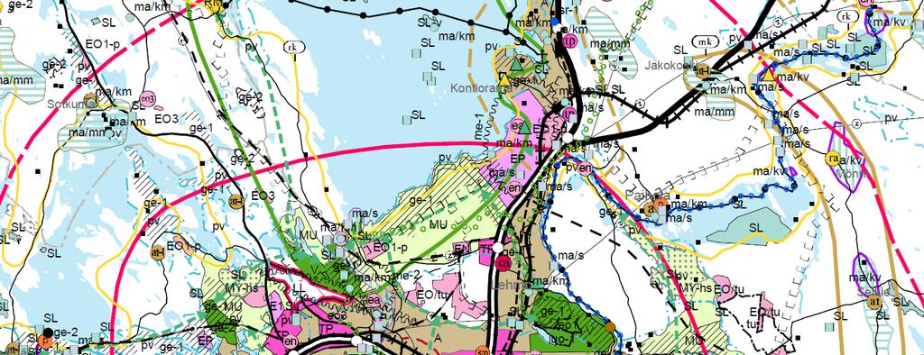 KONTIOLAHTI Marjala-Onttola-Pilkko-Puntarikoski oyk-muutos 3 Suunnittelutilanne Maakuntakaava Maakuntakaavan 1.