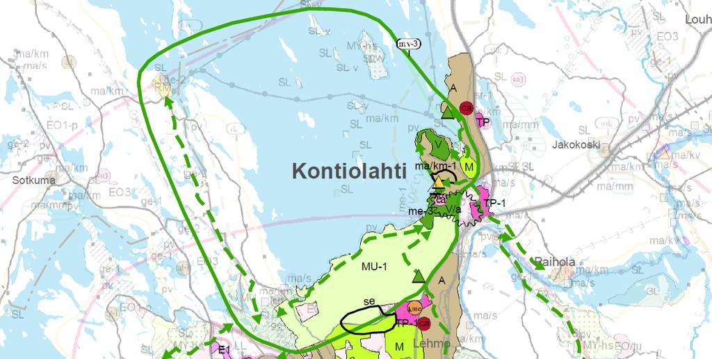 KONTIOLAHTI Marjala-Onttola-Pilkko-Puntarikoski oyk-muutos KUVA 4. Ote maakuntakaavan 4.