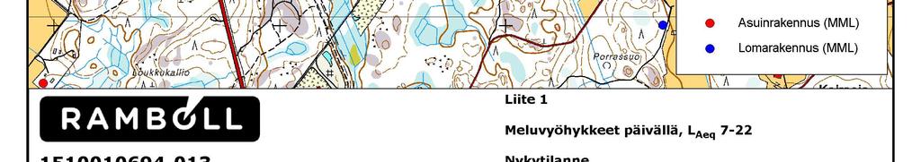 Lähimmät asuintalot sijaitsevat alueen itäpuolella