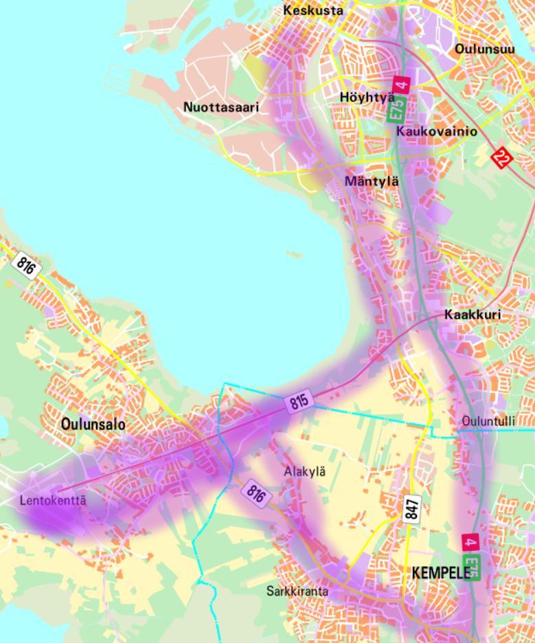 10 Suuntaa-antava vaikutusalue on kuvattu violetilla värillä. Maankäyttö- ja rakennuslain 9 :n (6.3.