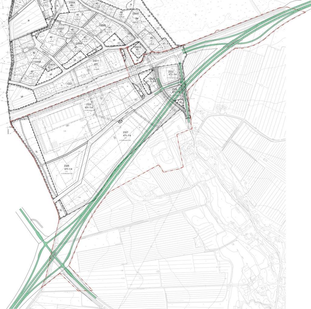 6 Suunnittelualue on osittain asemakaava-alueella, jonka mukaiset liikennejärjestelyt on toteutettu lukuun ottamatta Lentokentäntien ali johtavaa katuyhteyttä.