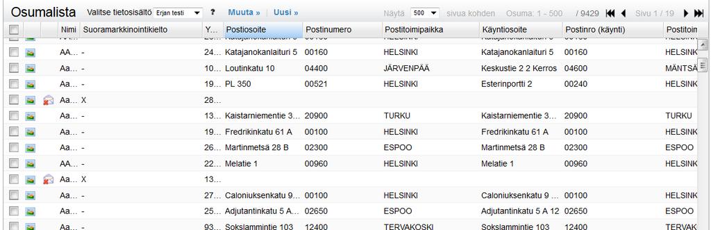 käyntiosoitteen, kunnan, puhelinnumeron, maan ja yhtiömuodon.