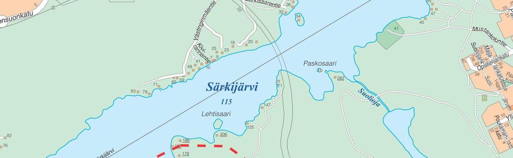 kuva 1 (vas): kaava-alue, lähivaikutusalue katkoviivalla kuva 2 (yllä): ortokuva kaava-alueesta (v.