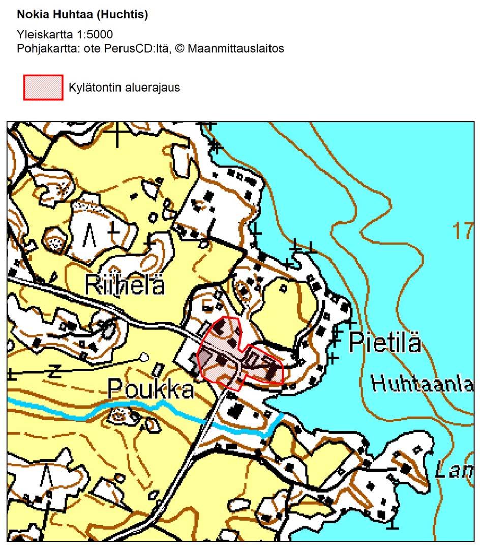 Kartta 11. Nokia Huhtaa (Huchtis), yleiskartta.