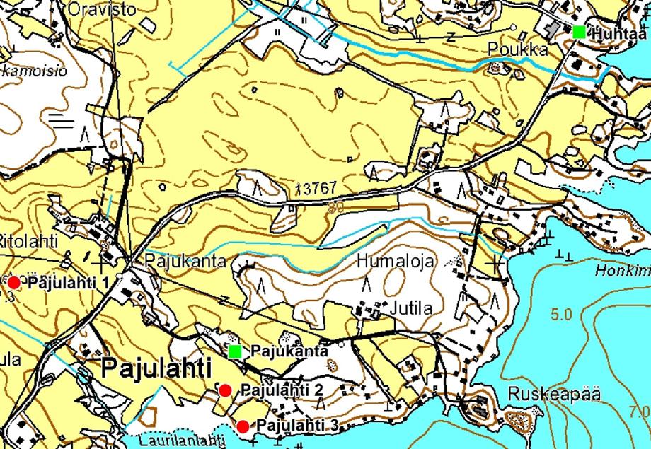 kiinni, eikä tilanne ollut paljon parempi Ruskeapään ja Pajulahden välillä, missä pellot olivat myös suurelta osin ummessa.