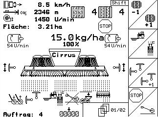 Käyttö pellolla Käytön jälkeen: 1. Tarkista tilaustiedot (mikäli niin halutaan). 2. Aktivoi ohjainlaitteet tarpeen mukaan. 3. Kytke AMATRON + pois päältä. 6.5.