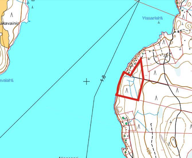 Rantaviivan pituus suunnittelualueella on noin 3900 metriä.