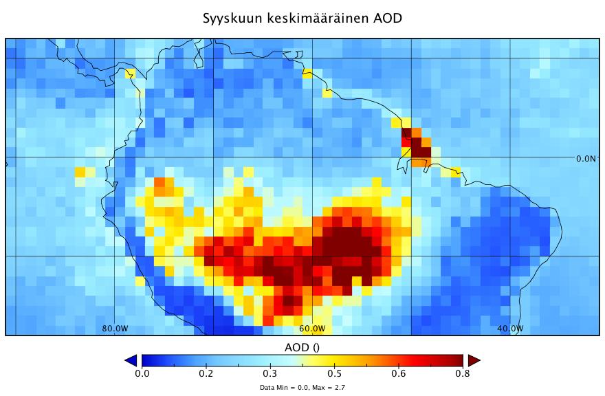 Syyskuussa palokausi on kiivaimmillaan, mikä näkyy myös hiukkasten määrässä.