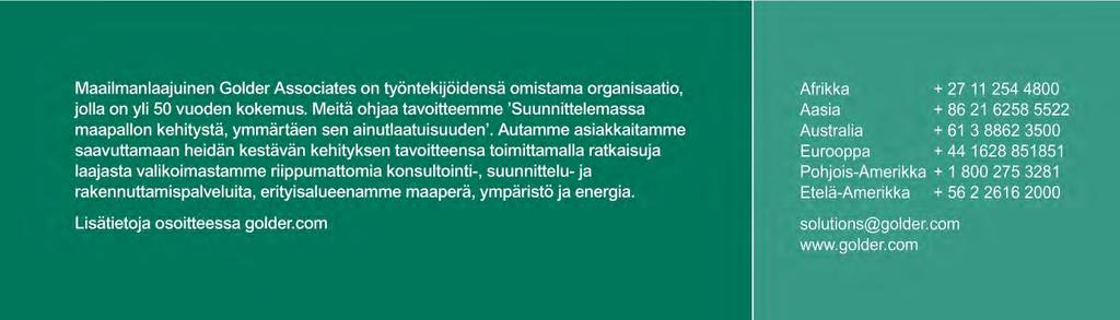 Golder Associates Oy Apilakatu 13 B