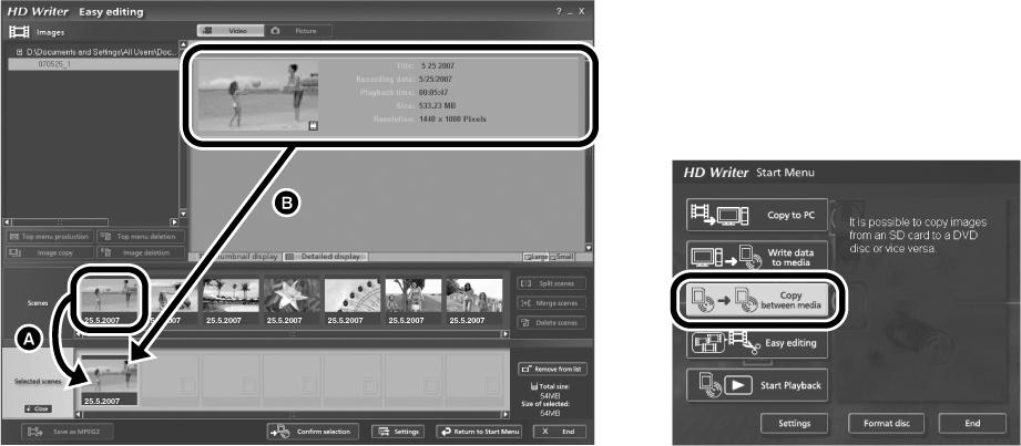Ohjelmien editointi tietokoneohjelmalla (kuten HD Writer 2.0E for SX/SD) Esimerkki 1: Ohjelmalla HDWriter 2.