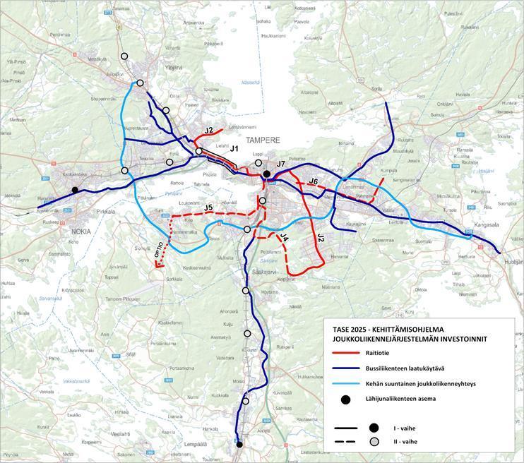 TAMPEREEN KAUPUNKISEUDUN JOUKKOLIIKENNEKÄYTÄVIEN KEHITTÄMISVAIHTOEHDOT 3 Kuva 1.