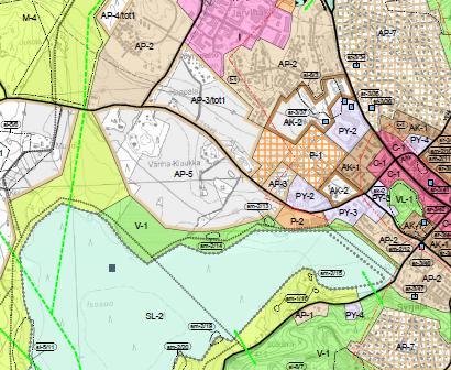 (Klaualan OYK-ehdotus) Asemaaava Valtaosalla alueesta ei ole voimassa olevaa asemaaava. Suunnittelualueen oillisosassa on maatalousalueesi (M) meritty pieni alue.