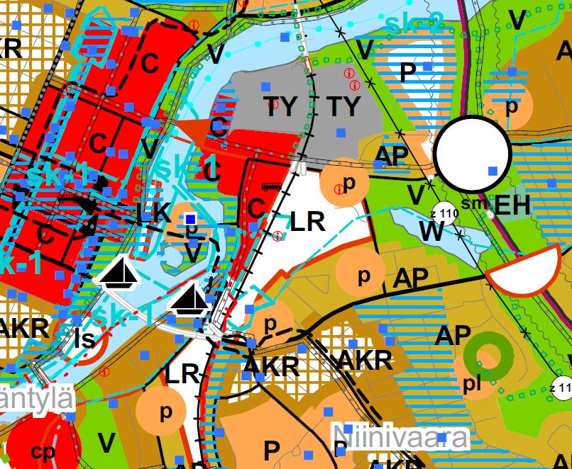 Maakuntakaavassa kaava-alue on Joensuun keskustatoimintojen aluetta (C). Ote Pohjois-Karjalan maakuntakaavasta (20.12.