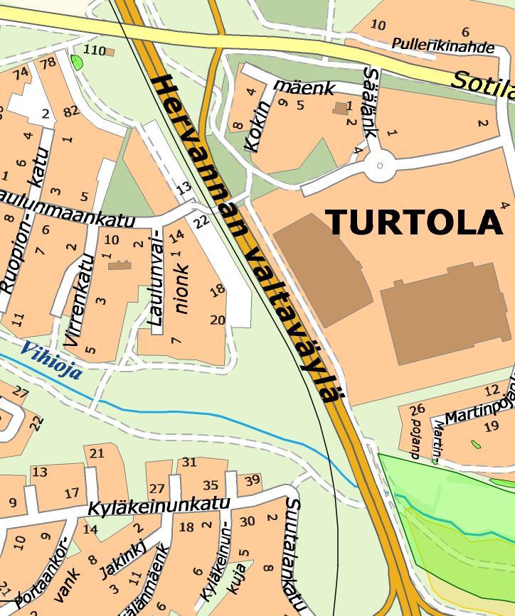 Muotilan keto Vihiojan lehto Kuva 5. Muotilan keto ja Vihioja 2. Kuvaan on lisätty maakuntakaavanluonnoksen viheryhteystarvemerkintä (vihreä nuoli). 8.
