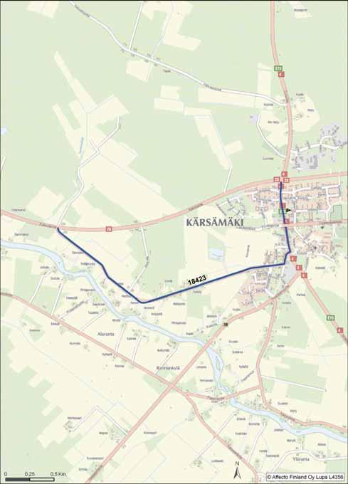 VARAREITTI 28R62 Reitin pituus [km]: 3,8 Laskennallinen viivytys: < 5 min Raskaan liikenteen purkuun yksisuuntaisena
