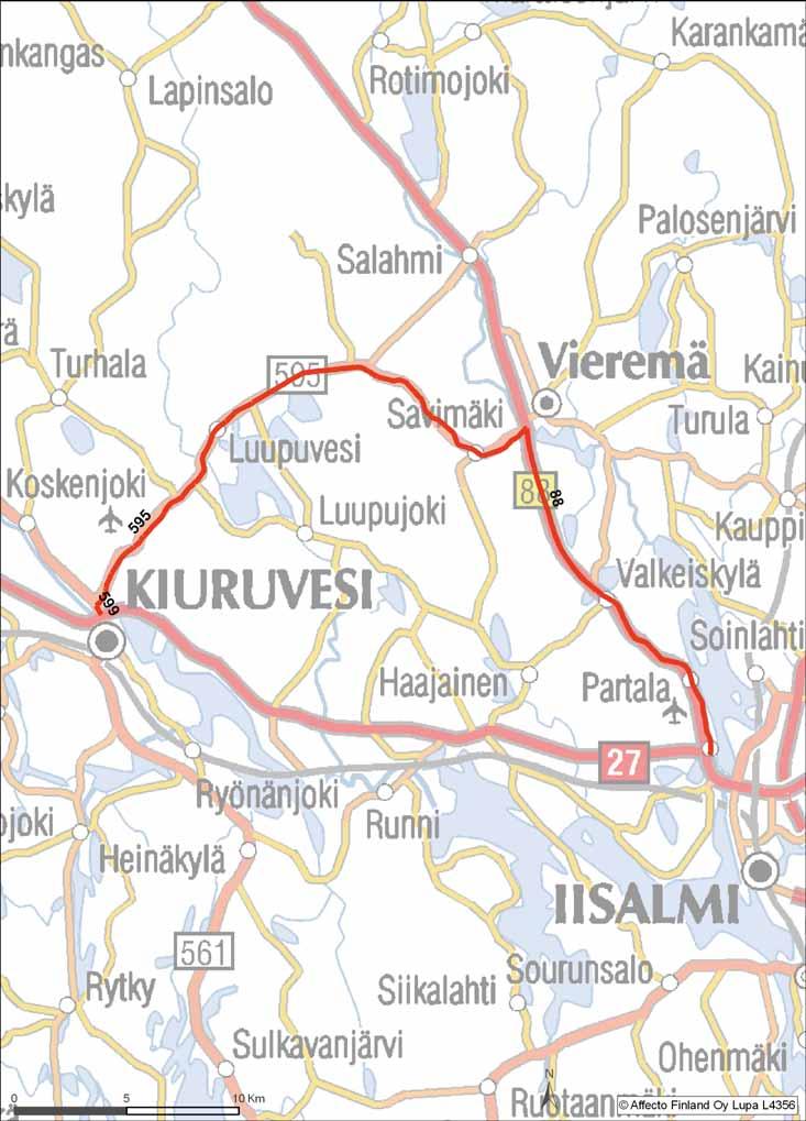 varareitiksi rajoituksin VARAREITTI 27R75 Reitin