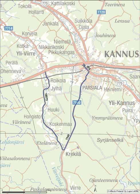 pääsuunta itään päin VARAREITTI 28R12 Reitin pituus
