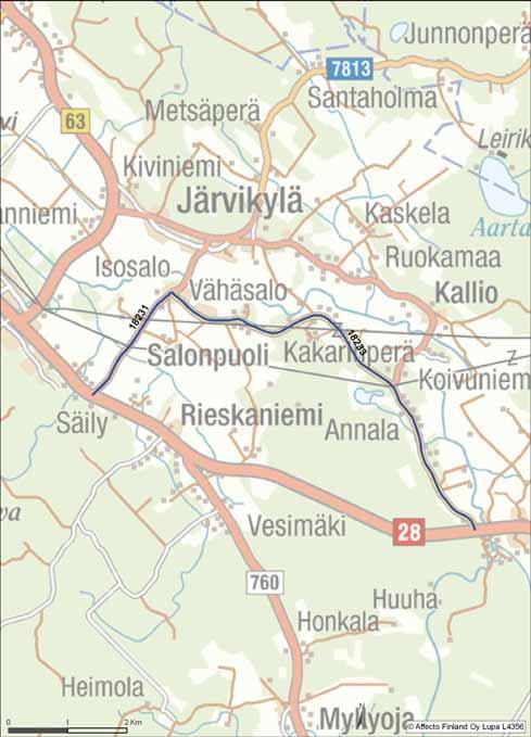 yhteen suuntaan VARAREITTI 28R36 Reitin pituus [km]: