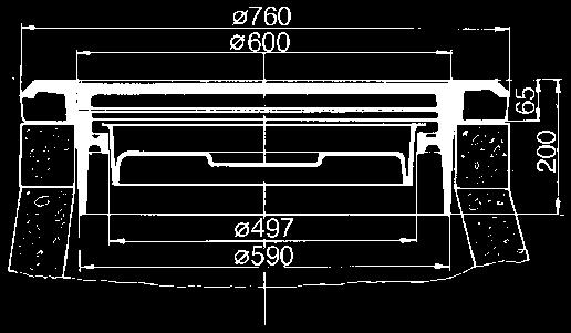 KANSISTOT KAUKOLÄMPÖKANSISTOT Ø 600 mm kansistot Ø 600 mm betonikartiorenkaalle Harmaavalurauta LVI-nro Tuotenro Tuotenimi Lujuusluokka Paino kg Hinta KEHYKSET 33 252 20 F60 D802L Kehys kaukolämpö