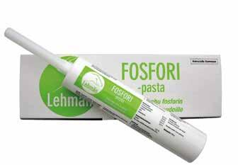tuubi noin 20 tunnin kuluttua. Fosfori-pastaa suositellaan myös käytettäväksi eläinlääkärin suorittaman kalsiumin annostelun jälkeen.