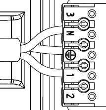 DALI L= Ruskea, Brown, Brun, Braun PE = Kelta-vihreä, Ground wire, Jordlegning, Erdungsdraht