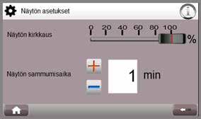 menoveden maksimiarvo. Lämmönjakopiiri 1:n lämmitysveden menoveden minimimiarvo. Lämmönjakopiiri 2:n lämmitysveden menoveden maksimiarvo. Lämmönjakopiiri 2:n lämmitysveden menoveden minimimiarvo.