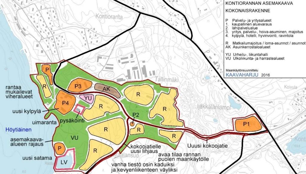 KONTIOLAHTI Kontiorannan asemakaava Maankäytönsuunnittelu KUVA 13: Kaavan kokonaisrakenne 7.