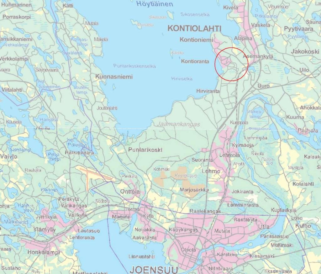 KONTIOLAHTI Kontiorannan asemakaava Maankäytönsuunnittelu 1 Perus- ja tunnistetiedot 1.1 Kaavan nimi ja tavoite Kontiorannan asemakaava.