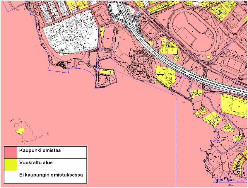 91 Kuva 31. Hietalahden ranta-alueen maanomistus (Vaasan kaupunki). 6.