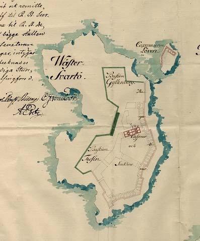 Länsi Mustan kartta vuodelta 1756.