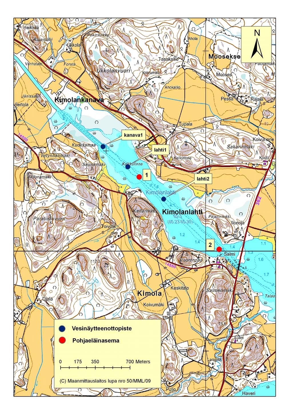 Kimolanlahden näyteasemat