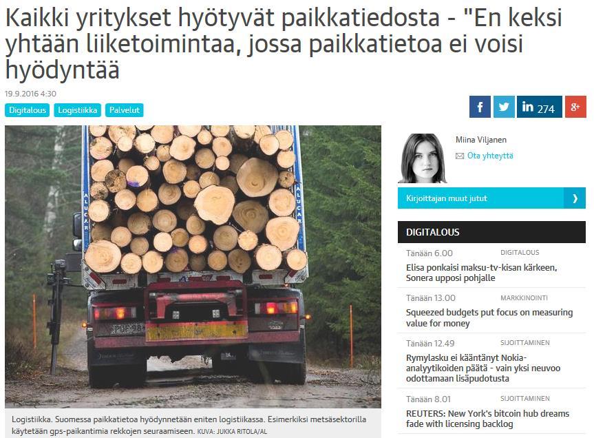 Paikkatiedon mahdollisuudet Yhtenäinen ja