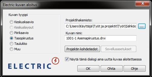 8 Kuva 1. Projektin aloitustoimenpiteet Kohdetietojen täyttö kannattaa tehdä heti alussa (kuva 2).