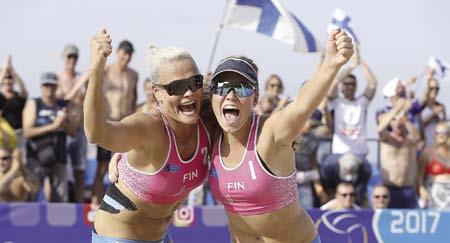 beach volleyn arvokisat Teksti Heikki Kiiskinen kuvat FIVB / CEV Beach volley matkalla Tokioon - arvokisoista hyviä sijoituksia Taru Lahti- Liukkonen ja Anniina Parkkinen olivat lähellä mitalipelejä