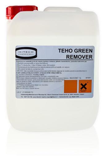 20 (57) TEHO GREEN REMOVER TEHO Green Remover on erittäin tehokas sammaleen, sienen ja levän poistaja kaikilta kovilta pinnoilta, kuten puu, betoni, tiili, laatat, lasi, muovi, jne.