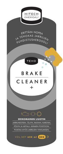 7 (57) TEHO BRAKE CLEANER+ Erittäin nopea ja tehokas jarrujen puhdistusaerosoli. Erityisesti jarrujen ja kytkinten puhdistukseen suunniteltu aerosoli.