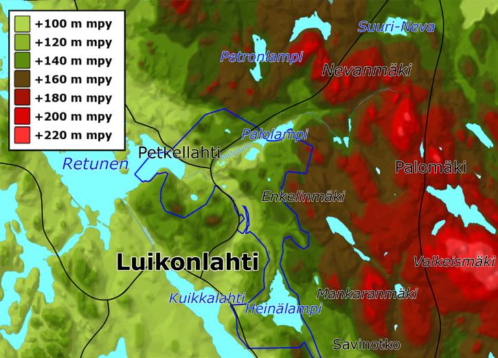 7.5 Maaperä ja topografia Alueen maaperää luonnehtivat kallioselänteet ja moreenikumpumuodostumat. Alueen maasto on topografialtaan vaihtelevaa. Maanpinnan korkeustaso vaihtelee välillä +110 m +180 m.