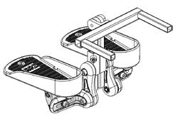 ERLLSET JLKTUET X:PD VRTE sennus: Kiinnitä erilliset jalkatuet välikappaleeseen ja kiristä ruuvit (). Leveyssäätö: Poista ruuvit () 5 mm:n kuusiokoloavaimella.