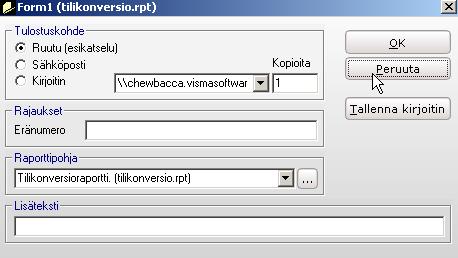 3.5.2.4 Ostotilaukset Valitessasi ostotilaukset määrittelet päivämäärärajauksen (toimituspäivä) ja merkitset option Laske summat uudelleen.