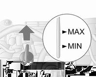 Lisää öljyä, jos öljymäärä on MINmerkin alapuolella. Huomio Älä anna moottoriöljyn määrän laskea vähimmäistason alapuolelle!