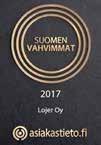 Kaikki Lojer-tuotteet on valmistettu alusta loppuun Suomessa.