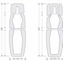 käyttäjän tarpeet. Pöydän kaksivärinen anatomisesti muotoiltu päällyste tukee asiakasta ja tyylikkään designin ansiosta Lojer Capre FX on myös erinomainen sisustuselementti.