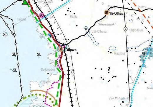 Olhavan kylän kohdalla on maakuntakaavassa osoitettu rannikkoa mukaileva Pohjanmaan rantatie merkinnällä kulttuurihistoriallisesti tai maisemallisesti merkittävä tie tai reitti.