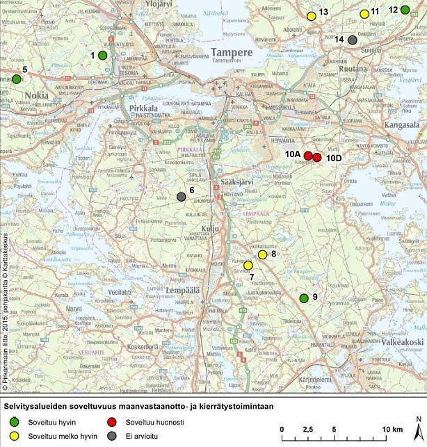 6.3.5 POSKI-hanke POSKI-hankeen yhteydessä tehdyssä selvityksessä Luonnonkiviainesten ja niitä korvaavien uusiomateriaalien käyttö Pirkanmaalla (Lindroos ja Nenonen 2014) nousi esille uusien