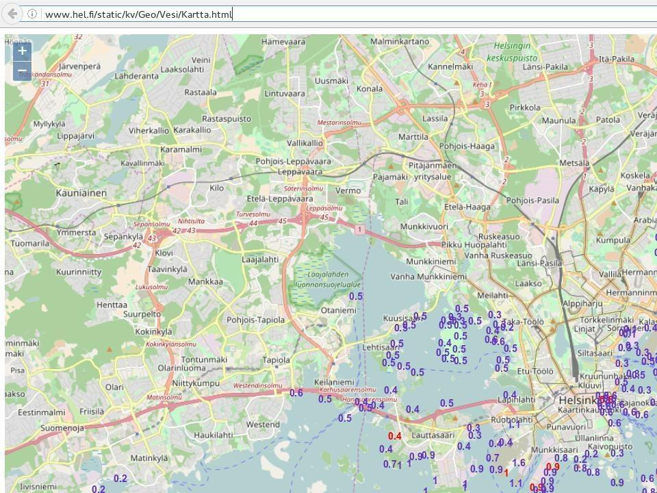 Kuva 13: Suomenlahden avomerimittausten visualisointi.
